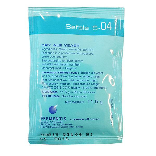 Safale 04 Ale Yeast 11.5g