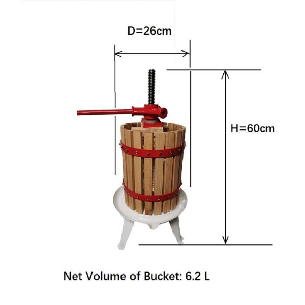 6L Manual press with wooden bucket(To be assembled)