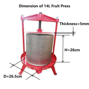 Heavy Duty 14L Stainless steel Bucket Fruit Press with T Handle