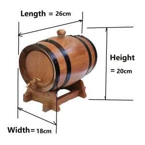 3L Oak Barrel  with Brass Tap - Special Price