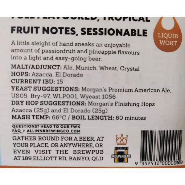All-Inn Fresh Wort Kit - Sabre Session Ale Kit