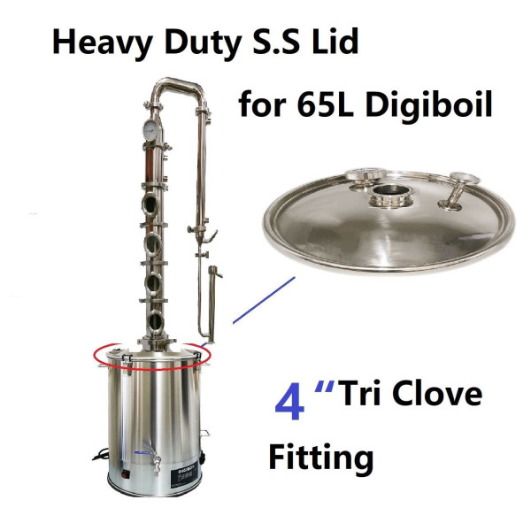 Heavy-duty Stainless Steel Lid for 65L Digi boiler with 4" fitting