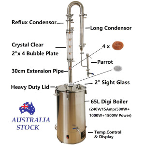 65L Stillmate 4 x 2" Crystal Clear Bubble Plate Still