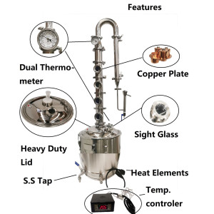Stillmate 240v/2400W/50L SS 3" x 4 Plate Modular Spirits Still Temp.Controlled