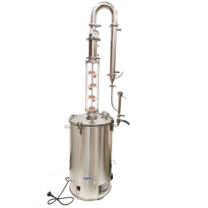 65L Crystal Clear 3" x 4 Plate Modular Pot/Reflux Still Free Power regulator