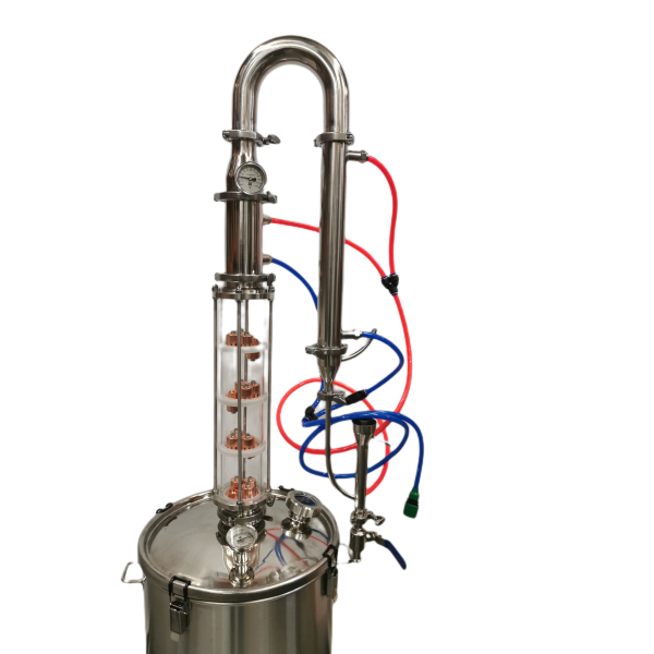 65L Crystal Clear 3" x 4 Plate Modular Pot/Reflux Still Free Power regulator