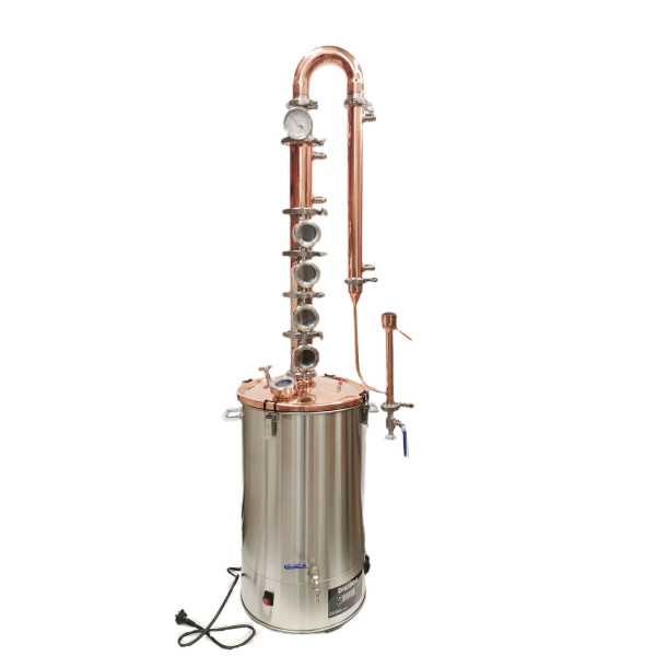 65L Copper 3" x 4 Plate Colume Modular Micro Distillery - Free Power station