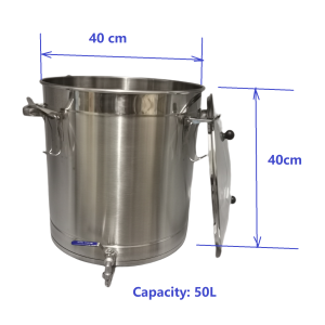 50L Stainless steel Kettle /Boiler with Tap & Glass lid