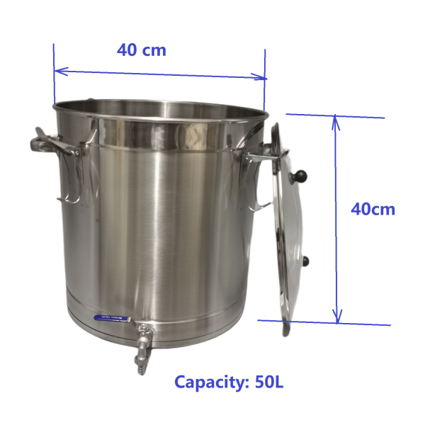 50L Stainless steel Kettle /Boiler with Tap & Glass lid