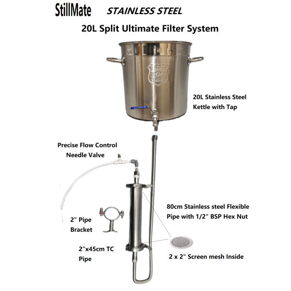 Split Ultimate  Stainless steel Carbon Filter Kit - 20L kettle