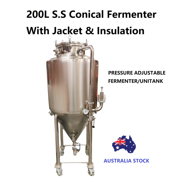 200L Full Stainless Steel Triple skin Conical Fermenter with Jacket and Insulation Unitank