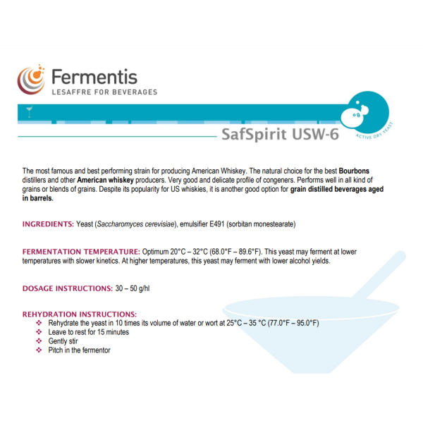 Repacked Fermentis Safspirit USW-6 Yeast 15g