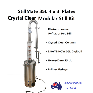 35L Stillmate 4 x 3" Crystal Clear Bubble Plate Still