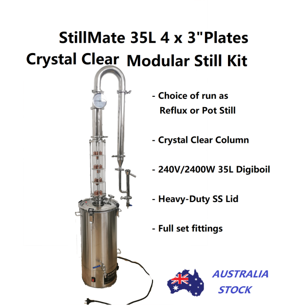 35L Stillmate 4 x 3" Crystal Clear Bubble Plate Still