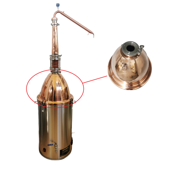 Large Alembic Copper Dome for 65L Digiboil- 3" Ferrule