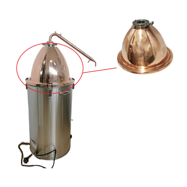 Large Alembic Copper Dome for 65L Digiboil- 3" Ferrule