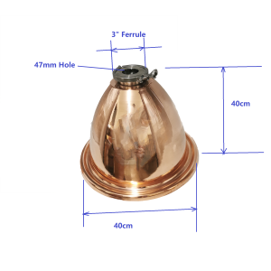 Large Alembic Copper Dome for 65L Digiboil- 3" Ferrule