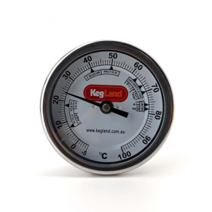 3 Inch Dial Weldless Thermometer - Short Stem 42mm