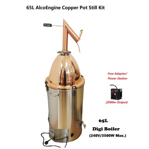 65L Copper Dome and AlcoEngine Pot Still Kit Free power station