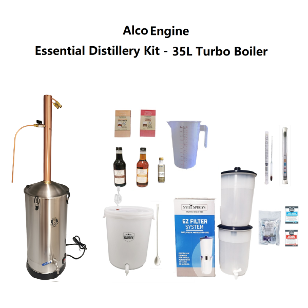 AlcoEngine Copper Reflux Condensor Distillery Kit - 35L Kegking Turbo Boiler