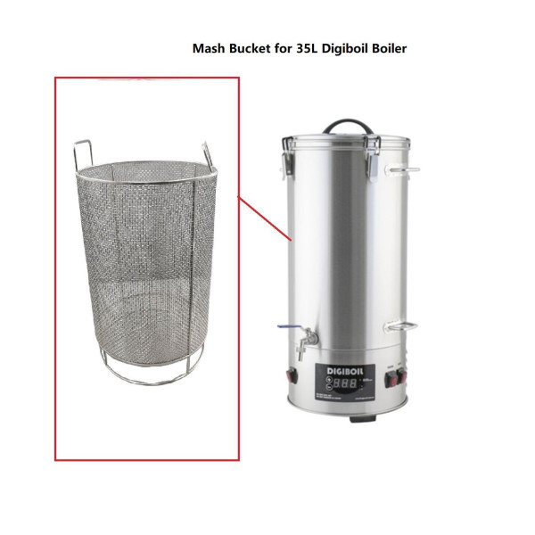Stainless steel Mash Bucket  for 35L Digiboil- Brew with the Digi Boiler(no boiler)