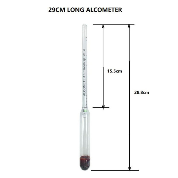 Long  Alcometer 0 -100%  scale -29cm long
