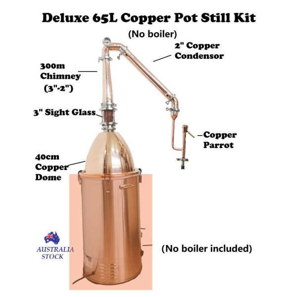 Deluxe Stillmate  65L Copper Mini Distilery Pot Still Kit - No boiler