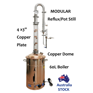 60L Stillmate 4 x 3" Crystal Clear Bubble Plate Still Kit Frew power Station