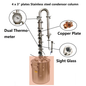 Stillmate Full Stainless steel 3" x 4 Plate Modular Spirits Still Column