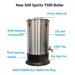 New Classic Still Spirits Creat+T500 Pro Copper Condensor Distillery Kit - 25L Still Spirits Boiler