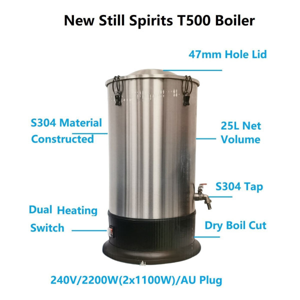New Classic Still Spirits Creat+T500 Pro Copper Condensor Distillery Kit - 25L Still Spirits Boiler