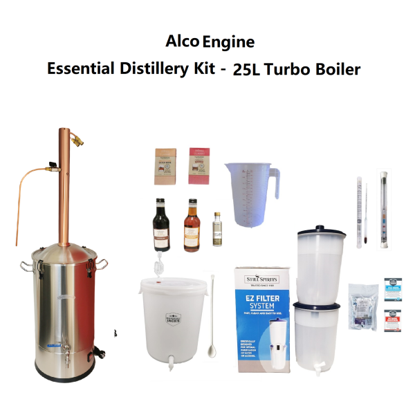 AlcoEngine Copper Reflux Condensor Distillery Kit - 35L  Turbo Boiler