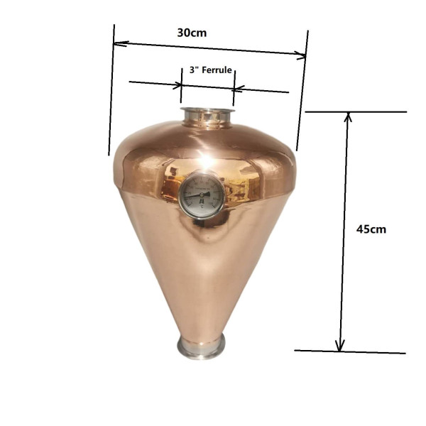 3" Fitting Copper Onion Head/Helmet - Long neck