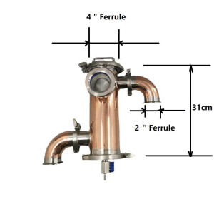 PostPosition 4" Copper Gin Basket/Carter Head for Modular Still