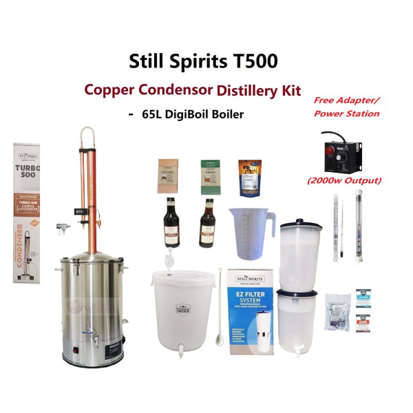 Still Spirits T500 Copper Condensor Kit -  65L Digiboil Boiler - Free Power station