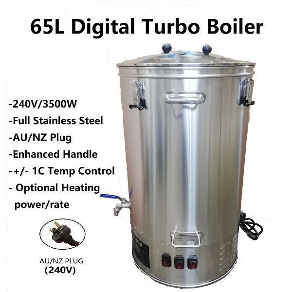 65L/3400W Digital Turbo Boiler - With SS Lid