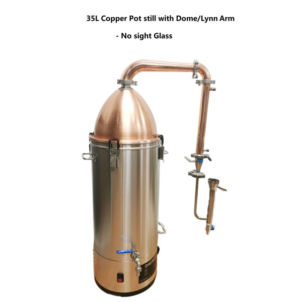 New 35L Copper Pot still with Alembic Dome and Lynn Arm Kit