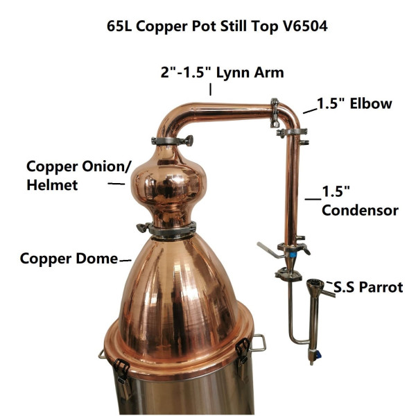 StillMate 65L Copper Pot Still Top - V6504