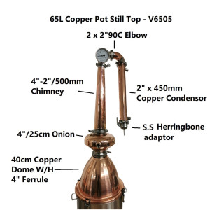StillMate 65L Copper Pot Still Top - V6505 (No boiler)