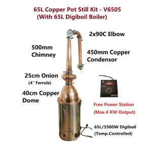 StillMate 65L Copper Pot Still  - V6505 (With boiler)