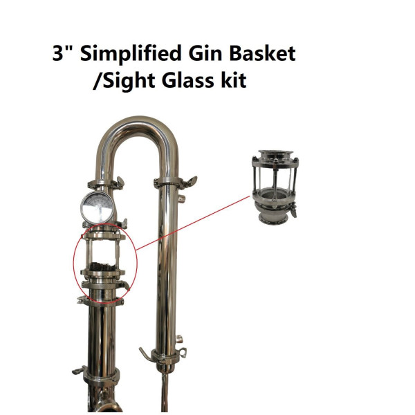 New 3 Inch Sight Glass  Gin Basket Kit