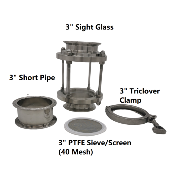 New 3 Inch Sight Glass  Gin Basket Kit