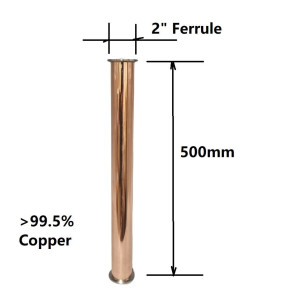 2"x 500mm Copper Tri-clover  Straight Pipe