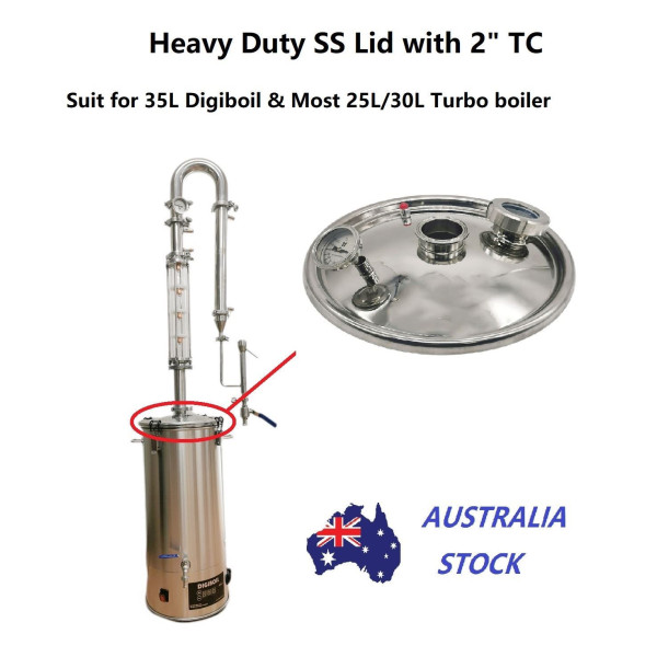 Heavy duty Stainless Steel Lid for 35L Digi boiler with 2" fitting and sight glass