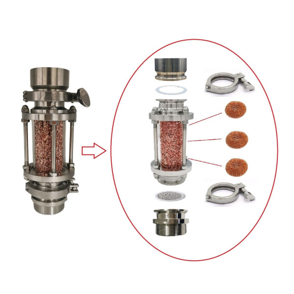 New Stainless steel 2“ Sight glass Extension Kit for Pure Distilling reflux Condensor