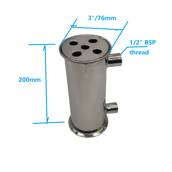3" x 200mm Stainless Steel Condensor/Dephlegmator