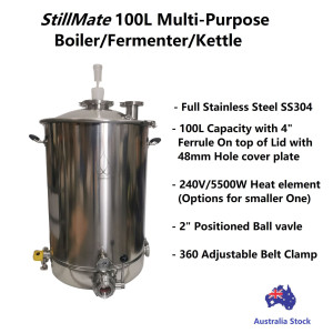 StillMate 100L Multi-Purpose 240V/5500W Electrical Boiler/Fermenter/Kettle