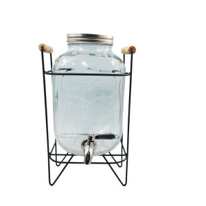 New 5L glass jar with SS tap and frame