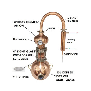 HooLoo(Guard) 15L Copper Pot still With Sight Glass