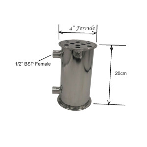 4" x 200mm Stainless Steel Condensor/Dephlegmator